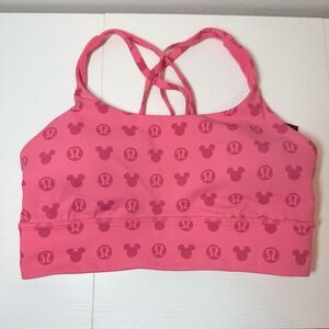 Lululemon X Disney Energy Longline Sports Bra Medium Support Disney Pink Sz 8